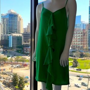 Zara Green Ruffled Dress